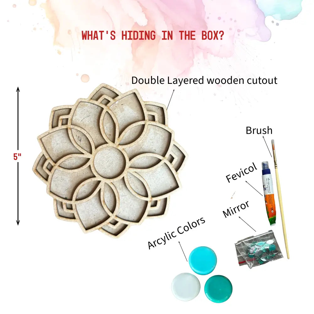 Flower Double Layered Rangoli Design DIY Kit I SPLASH DIY by Splash Arts