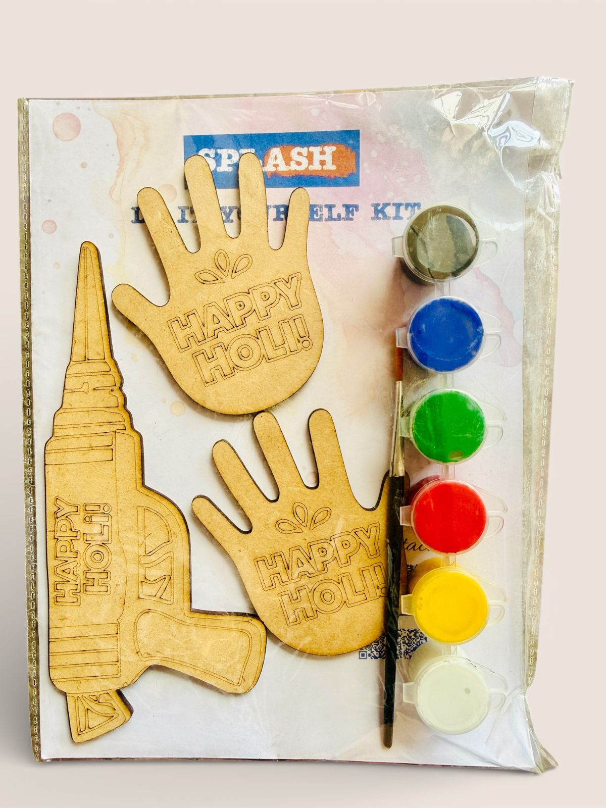 Holi Fridge Magnet DIY Kit for Kids | Paint Your Own Holi Magnet | Festival Craft Kit - Design 6 / 1 - Festival
