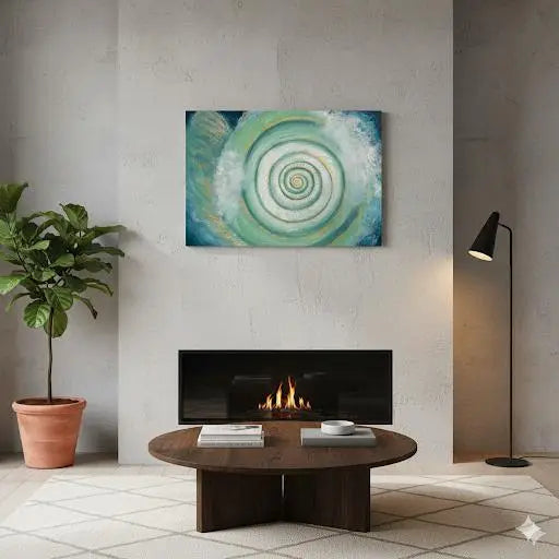 Ocean Spiral Harmony – Textured Abstract Wave Art (Original) - paintings