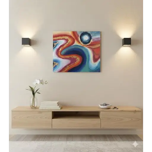 Ohm Energy Flow – Abstract Cosmic Art (Original) - paintings