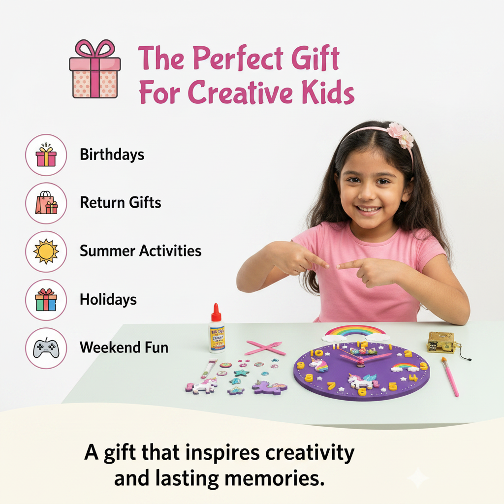 DIY Unicorn Clock Kit for Kids | Paint Your Own Wooden Clock | SPLASH DIY by Splash Arts