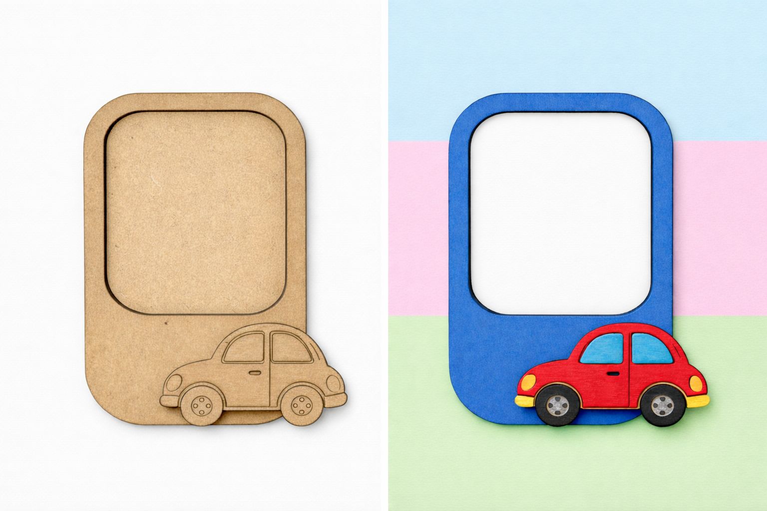 3 Layer Car DIY Photo Frame Fridge Magnet | Paint Your Own Photoframe Fridge Magnet | SPLASH DIY by Splash Arts