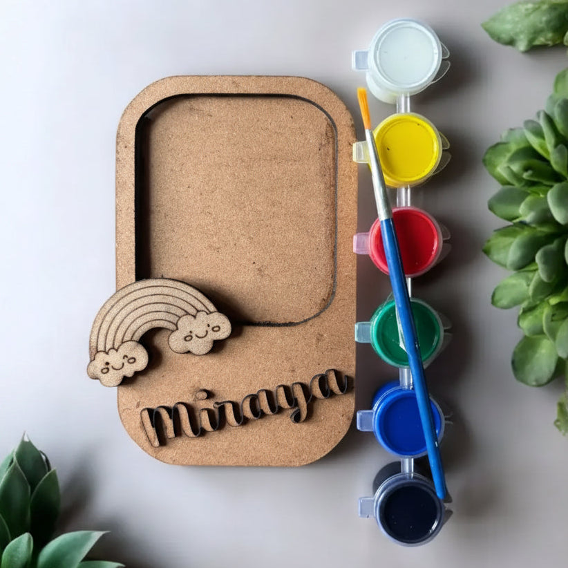 rainbow photo frame fridge magnet DIY kit for kids paint your own magnet colorful craft return gift kids activity kit