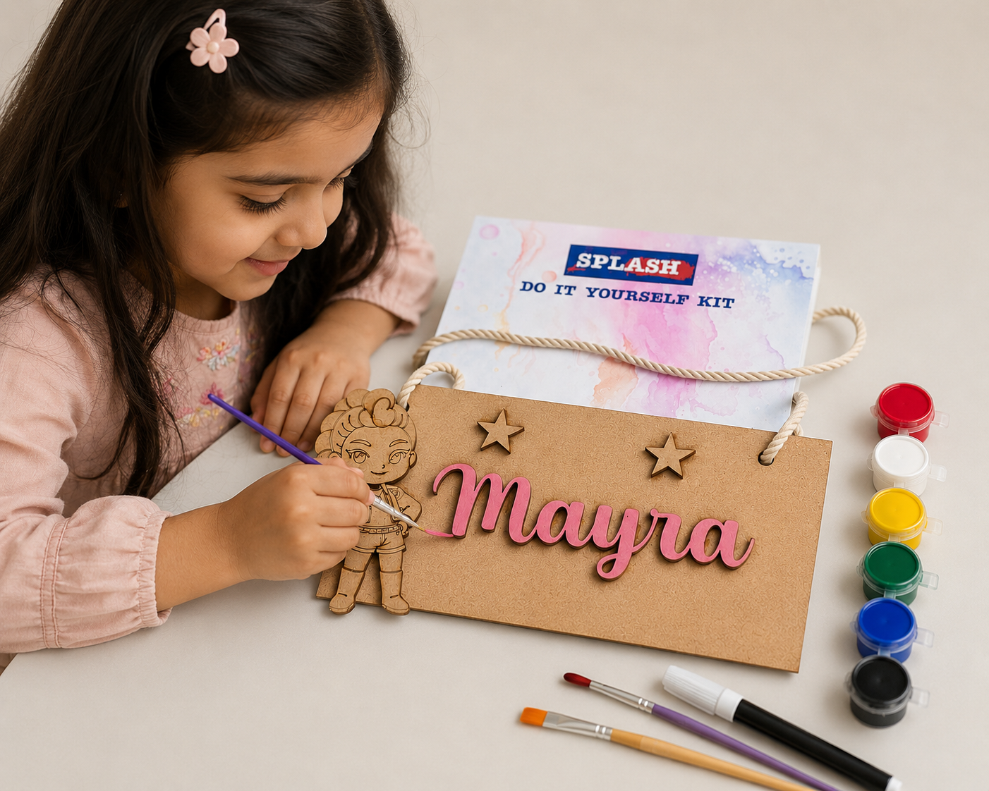 Kpop Demon Hunter Nameboard DIY Kit for Kids | Personalized Paint Your Own Name Board | Birthday Return Gift I SPLASH DIY by Splash Arts (Copy)