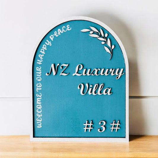 Custom home nameplate with modern design, stylish door name board for house entrance decor