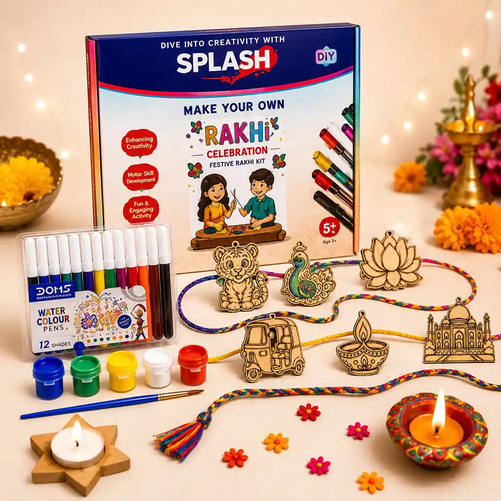 DIY Rakhi Celebration Kit – Paint, Create & Celebrate! Make this Raksha Bandhan extra special with the DIY Rakhi Celebration Kit! 