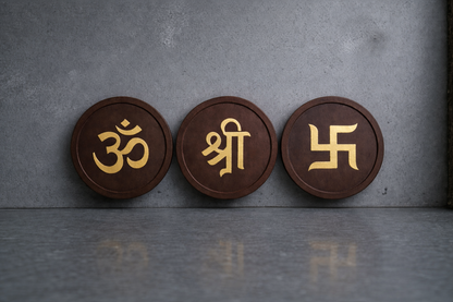 Om Shree Swastik – Modern Spiritual Wall Art (Set of 3) I Wall Decor