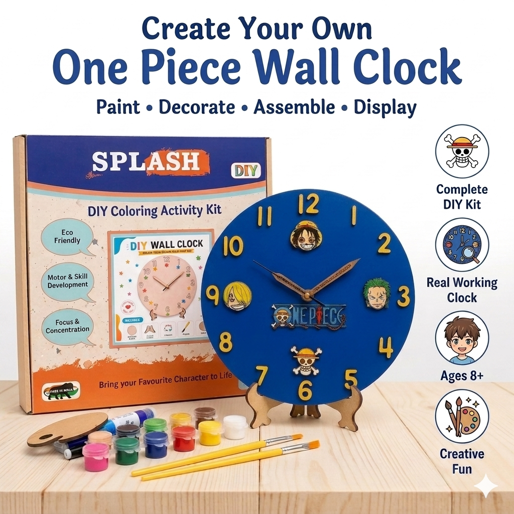 DIY One Piece Clock Kit for Kids | Paint Your Own Wooden Clock | SPLASH DIY by Splash Arts