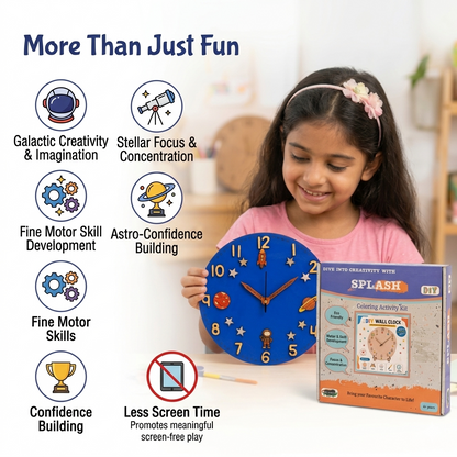 DIY Space Clock Kit for Kids | Paint Your Own Wooden Clock | SPLASH DIY by Splash Arts