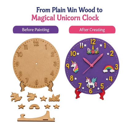 DIY Unicorn Clock Kit for Kids | Paint Your Own Wooden Clock | SPLASH DIY by Splash Arts