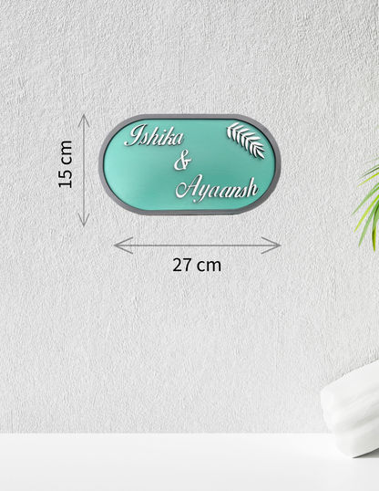 Elegance Edge Nameplate | Handcrafted Personalized Wooden Nameplate for Home Entrance
