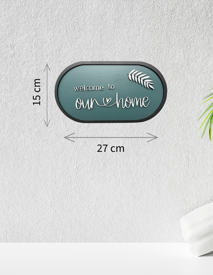 Welcome Home Nameplate  | Handcrafted Personalized Wooden Nameplate for Home Entrance
