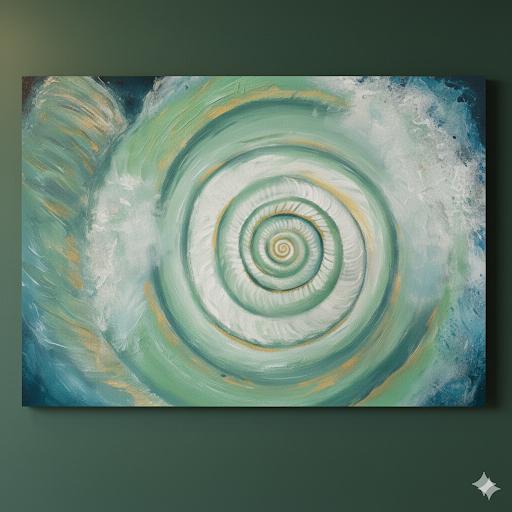 Ocean Spiral Harmony – Textured Abstract Wave Art (Original)