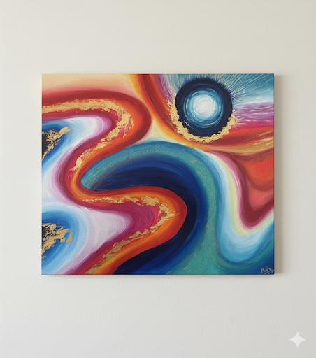 Ohm Energy Flow – Abstract Cosmic Art (Original)