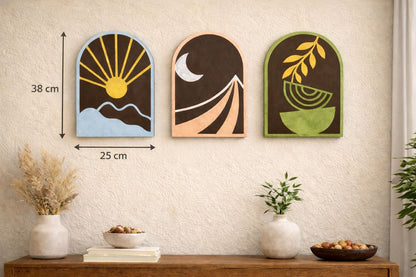Sun-Moon-Growth Wall Hanging (Set of 3)
