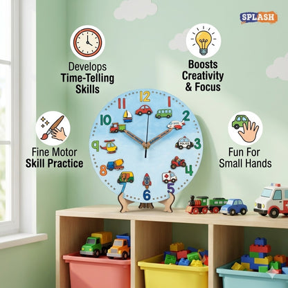 DIY Transport Clock Kit for Kids | Paint Your Own Wooden Clock | SPLASH DIY by Splash Arts