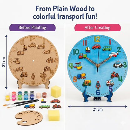 DIY Transport Clock Kit for Kids | Paint Your Own Wooden Clock | SPLASH DIY by Splash Arts