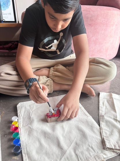 Elephant & Flower Block Painting DIY Kit | SPLASH DIY Kit