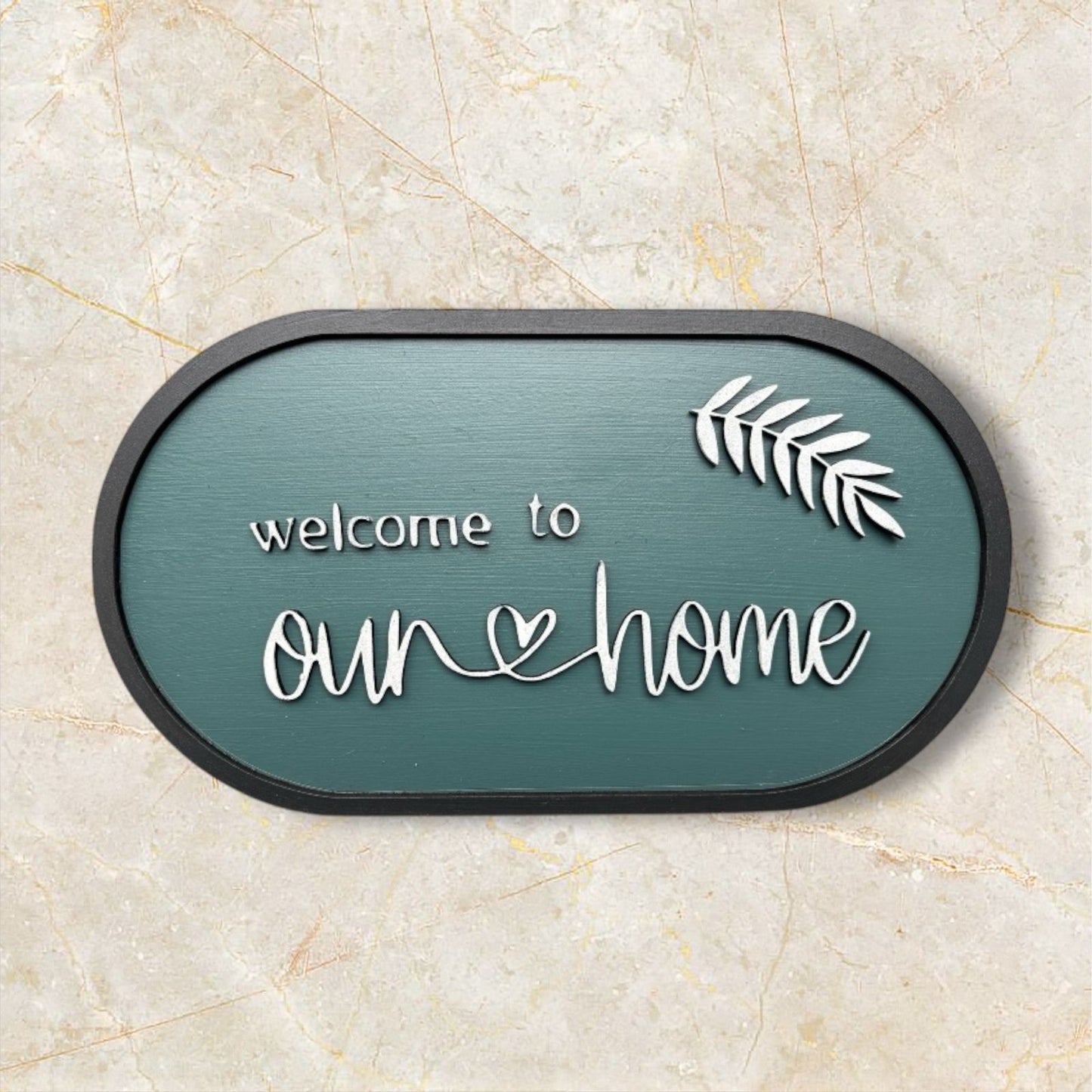 Welcome Home Nameplate  | Handcrafted Personalized Wooden Nameplate for Home Entrance