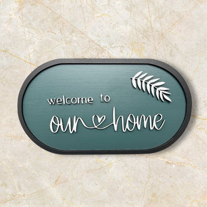 Welcome Home Nameplate  | Handcrafted Personalized Wooden Nameplate for Home Entrance