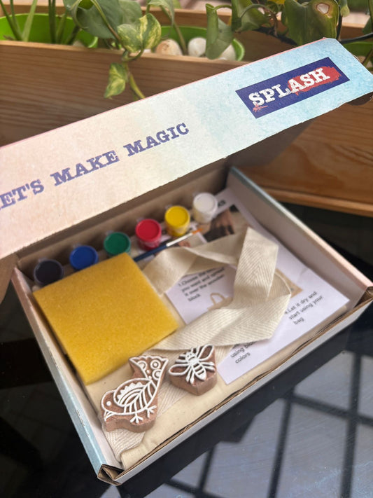 Bird & Bee Block Painting DIY Kit | SPLASH DIY Kit