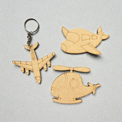 Aeroplane DIY Kit for Kids | Paint Your Own Wooden Airplane Craft Kit with Keychain & Fridge Magnets | SPLASH DIY by Splash Arts