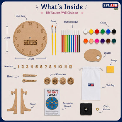 DIY One Piece Clock Kit for Kids | Paint Your Own Wooden Clock | SPLASH DIY by Splash Arts