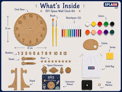 DIY Space Clock Kit for Kids | Paint Your Own Wooden Clock | SPLASH DIY by Splash Arts
