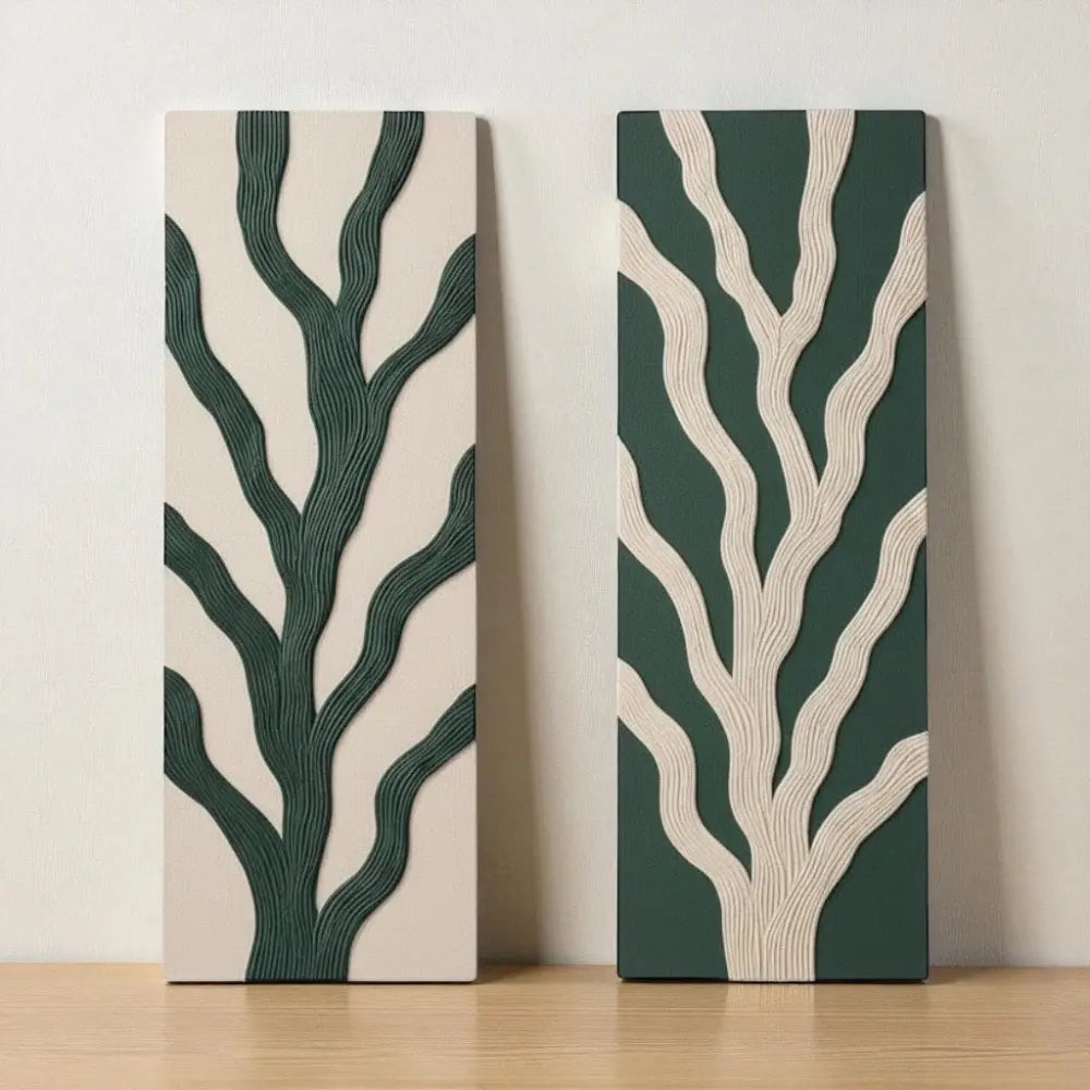 Abstract Tree of Life Texture Panels (Set of 2) I Wall Decor - Wall hanging