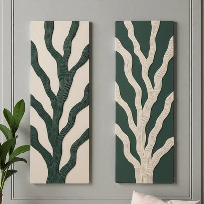 Abstract Tree of Life Texture Panels (Set of 2) I Wall Decor - Wall hanging
