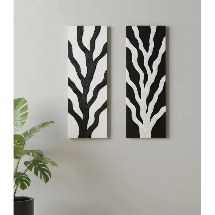Abstract Tree of Life Texture Panels (Set of 2) I Wall Decor - Wall hanging