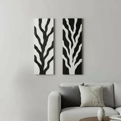 Abstract Tree of Life Texture Panels (Set of 2) I Wall Decor - Wall hanging
