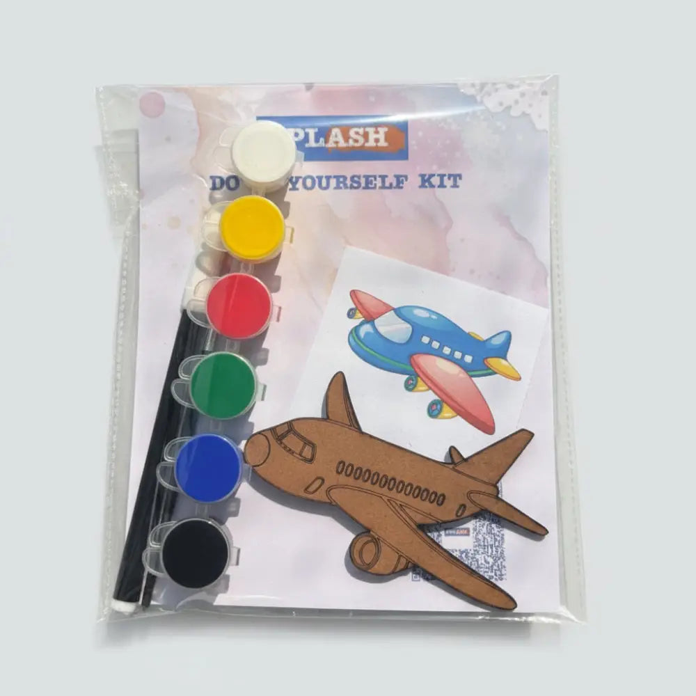 Aeroplane DIY Fridge magnet | Paint Your Own Fridge Magnets | SPLASH DIY by Splash Arts - 1 / 4’’ / Pine Wood