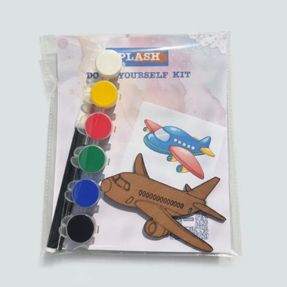Aeroplane DIY Fridge magnet | Paint Your Own Fridge Magnets | SPLASH DIY by Splash Arts - 1 / 4’’ / Pine Wood
