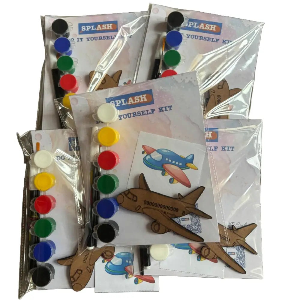 Aeroplane DIY Fridge magnet | Paint Your Own Fridge Magnets | SPLASH DIY by Splash Arts - 3 / 4’’ / Pine Wood