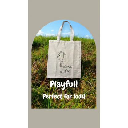 Animal-Themed Tote Bag Painting DIY Kit – Giraffe Design | Paint Your Own Tote Bag | SPLASH DIY by Splash Arts
