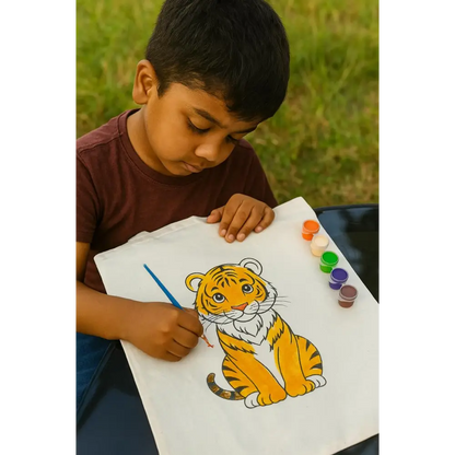 Animal-Themed Tote Bag Painting DIY Kit – Tiger Design | Paint Your Own Tote Bag| SPLASH DIY by Splash Arts - indianart