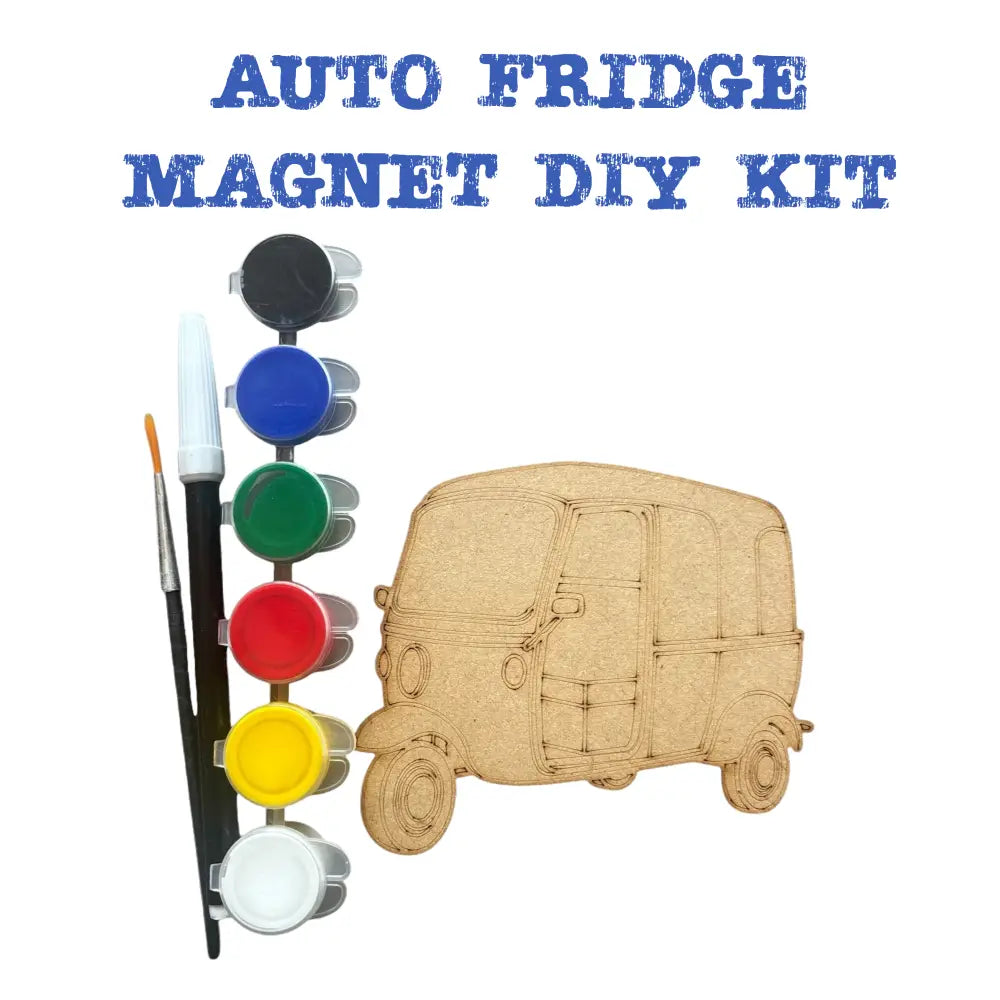 Auto Rickshaw Fridge Magnet DIY Kit for Kids | Paint Your Own Fridge Magnet| SPLASH DIY by Splash Arts - Fridge