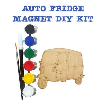 Auto Rickshaw Fridge Magnet DIY Kit for Kids | Paint Your Own Fridge Magnet| SPLASH DIY by Splash Arts - Fridge
