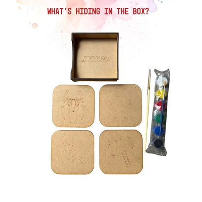 Avengers Coaster DIY Kit for Kids | Paint Your Own Wooden Coasters | SPLASH DIY by Splash Arts - coaster
