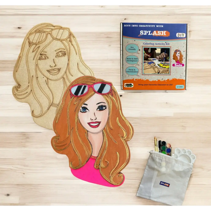 Barbie DIY Wood Painting Kit for Kids | Paint Your Own Barbie Craft Kit with Wooden Cutout & Keychains | SPLASH DIY