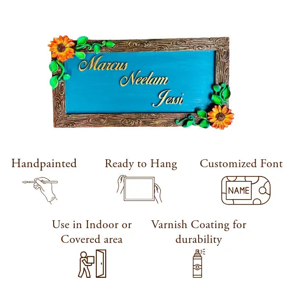 Blossom on Wood Nameplate - nameplate