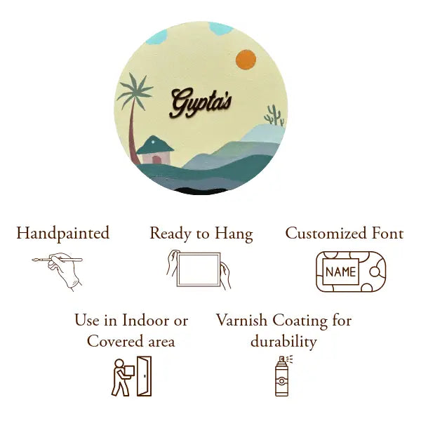 Boho Style Nameplate - nameplate