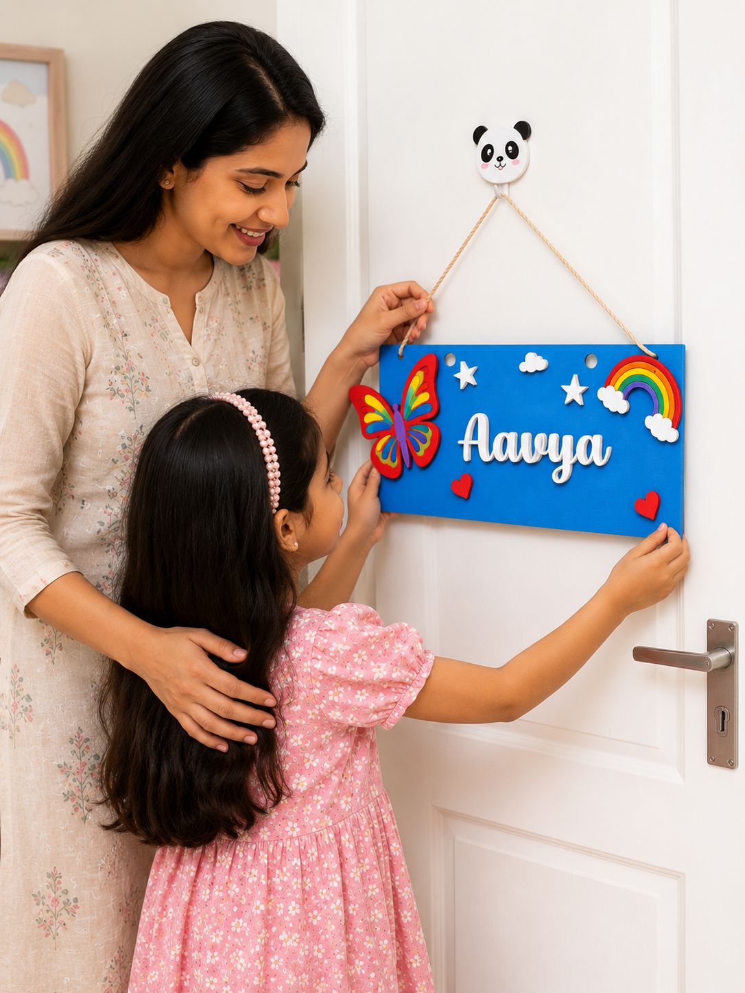 Butterfly Rainbow Nameboard DIY Kit for Kids | Personalized Paint Your Own Name Board | Birthday Return Gift I SPLASH
