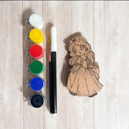 Cinderella DIY Wood Painting Kit for Kids | Paint Your Own Fridge Magnet | SPLASH DIY by Splash Arts - Fridge