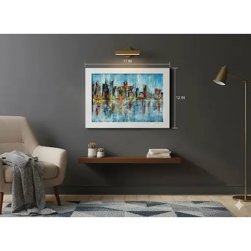 City Reflections Symphony – Textured Urban Skyline Art (Original) - paintings