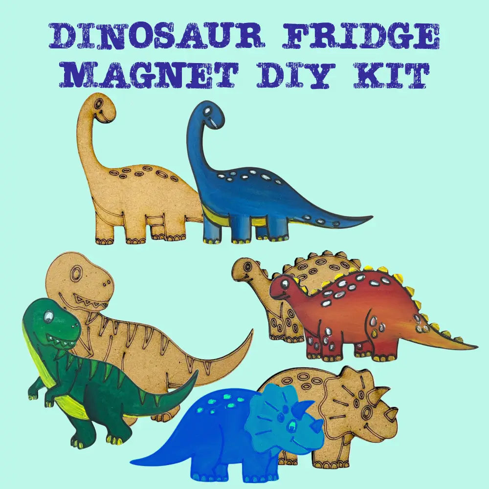 Dinosaur Fridge Magnet DIY Kit | Paint Your Own Fridge Magnet | SPLASH DIY by Splash Arts - Fridge Magnets,returngift