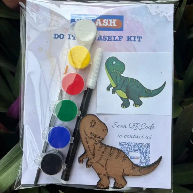 Dinosaur Fridge Magnet DIY Kit | Paint Your Own Fridge Magnet | SPLASH DIY by Splash Arts - Fridge Magnets,returngift