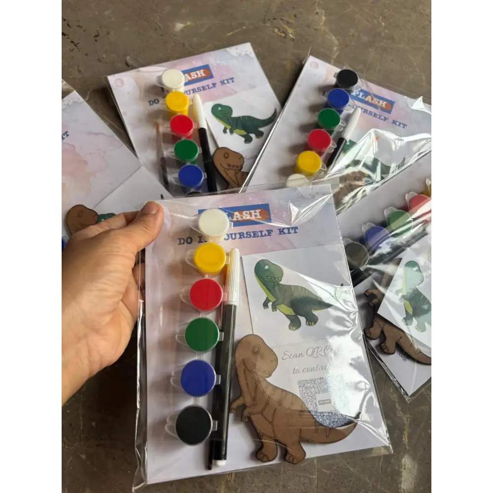 Dinosaur Fridge Magnet DIY Kit | Paint Your Own Fridge Magnet | SPLASH DIY by Splash Arts - Fridge Magnets,returngift