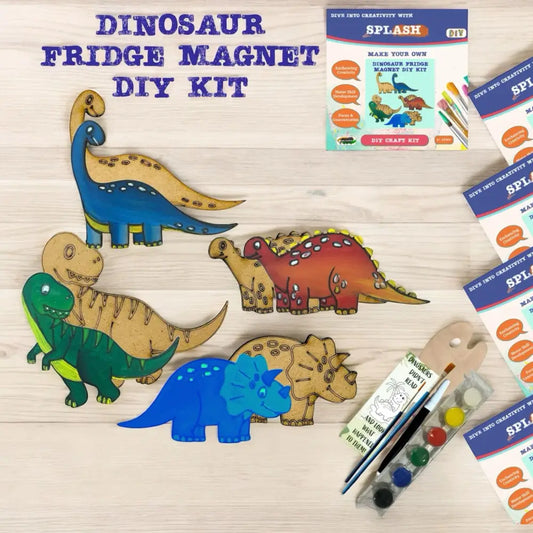 Dinosaur Fridge Magnet DIY Kit | Paint Your Own Fridge Magnet | SPLASH DIY by Splash Arts - Fridge Magnets,returngift